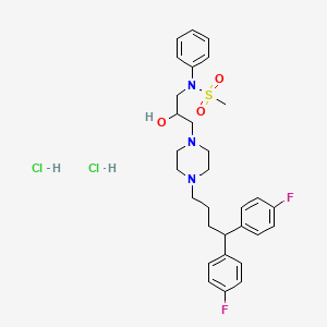 Methanesulfonamide, N-(3-(4-(4,4-bis(4-fluorophenyl)butyl)-1-piperazinyl)-2-hydroxypropyl)-N-phenyl-, dihydrochloride