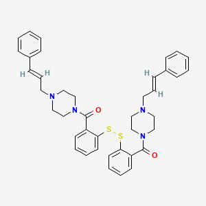 4-(3-Phenylprop-2-enyl)piperazinyl 2-((2-((4-(3-phenylprop-2-enyl)piperazinyl)carbonyl)phenyl)disulfanyl)phenyl ketone