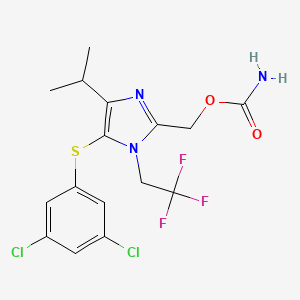 molecular formula C16H16Cl2F3N3O2S B12711214 [5-(3,5-dichlorophenyl)sulfanyl-4-propan-2-yl-1-(2,2,2-trifluoroethyl)imidazol-2-yl]methyl carbamate CAS No. 178979-45-8