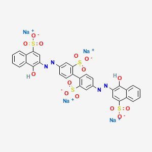 molecular formula C32H18N4Na4O14S4 B12711218 Tetrasodium 4,4'-bis((1-hydroxy-4-sulphonato-2-naphthyl)azo)(1,1'-biphenyl)-2,2'-disulphonate CAS No. 84753-06-0