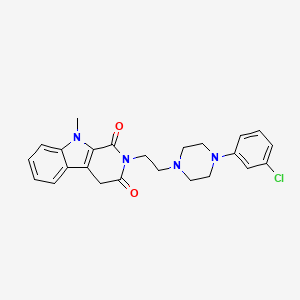 1H-Pyrido(3,4-b)indole-1,3(2H)-dione, 4,9-dihydro-2-(2-(4-(3-chlorophenyl)-1-piperazinyl)ethyl)-9-methyl-