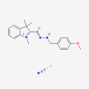 2-(((4-Methoxyphenyl)methylhydrazono)methyl)-1,3,3-trimethyl-3H-indolium thiocyanate