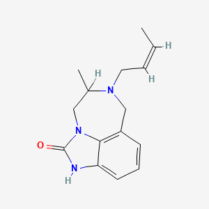 molecular formula C15H19N3O B12711257 (+-)-(Z)-6-(2-Buten-1-yl)-4,5,6,7-tetrahydro-5-methylimidazo(4,5,1-jk)(1,4)benzodiazepin-2(1H)-one CAS No. 126233-98-5