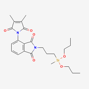 molecular formula C24H32N2O6Si B12711272 3-(2,5-Dihydro-3,4-dimethyl-2,5-dioxo-1H-pyrrol-1-yl)-N-(3-(methyldipropoxysilyl)propyl)phthalimide CAS No. 70767-01-0