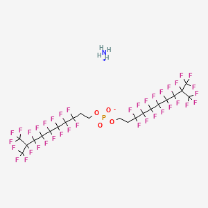 molecular formula C22H12F38NO4P B12711344 Ammonium bis[3,3,4,4,5,5,6,6,7,7,8,8,9,10,10,10-hexadecafluoro9-(trifluoromethyl)decyl] phosphate CAS No. 93776-24-0