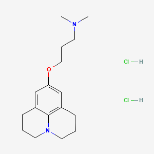 molecular formula C17H28Cl2N2O B12711350 1-Propanamine, N,N-dimethyl-3-((2,3,6,7-tetrahydro-1H,5H-benzo(ij)quinolizin-9-yl)oxy)-, dihydrochloride CAS No. 130260-20-7