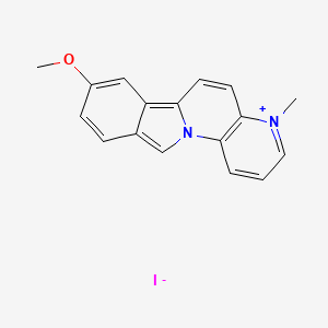 molecular formula C17H15IN2O B12711369 8-Methoxy-4-methyl-11H-pyrido(3,2-a)carbazolium iodide CAS No. 102852-72-2