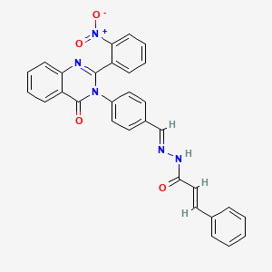 2-Propenoic acid, 3-phenyl-, ((4-(2-(2-nitrophenyl)-4-oxo-3(4H)-quinazolinyl)phenyl)methylene)hydrazide