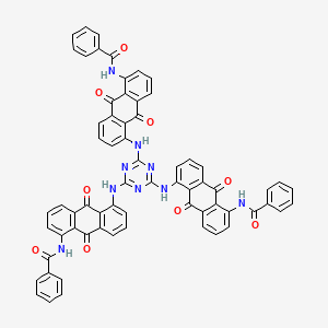 molecular formula C66H39N9O9 B12711380 N,N',N''-(1,3,5-Triazine-2,4,6-triyltris(imino(9,10-dihydro-9,10-dioxoanthracene-5,1-diyl)))tris(benzamide) CAS No. 83949-91-1