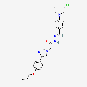 1H-Imidazole-1-acetic acid, 4-(4-propoxyphenyl)-, ((4-(bis(2-chloroethyl)amino)phenyl)methylene)hydrazide