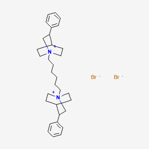 molecular formula C32H46Br2N2 B12711394 Quinuclidinium, 1,1'-hexamethylenebis(3-phenyl-, dibromide CAS No. 89382-10-5