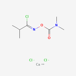 molecular formula C7H13CaCl3N2O2 B12711409 calcium;[(Z)-(1-chloro-2-methylpropylidene)amino] N,N-dimethylcarbamate;dichloride CAS No. 171199-24-9