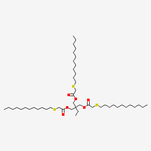 molecular formula C48H92O6S3 B12711434 2-((((Dodecylthio)acetyl)oxy)methyl)-2-ethyl-1,3-propanediyl bis((dodecylthio)acetate) CAS No. 84145-14-2