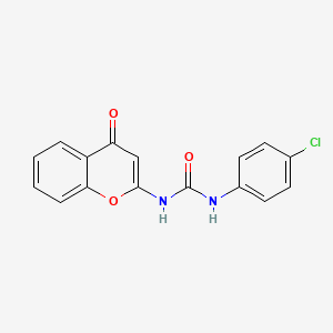 molecular formula C16H11ClN2O3 B12711441 Urea, N-(4-chlorophenyl)-N'-(4-oxo-4H-1-benzopyran-2-yl)- CAS No. 59629-53-7