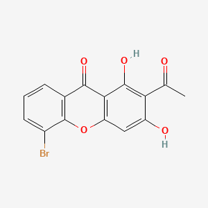 molecular formula C15H9BrO5 B12711469 2-Acetyl-5-bromo-1,3-dihydroxy-9H-xanthen-9-one CAS No. 125246-74-4