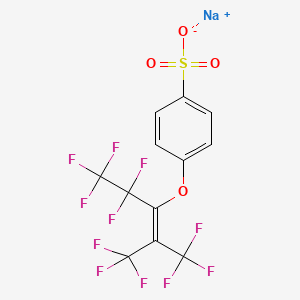 molecular formula C12H4F11NaO4S B12711485 Sodium 4-((3,3,3-trifluoro-1-(pentafluoroethyl)-2-(trifluoromethyl)prop-1-enyl)oxy)benzenesulphonate CAS No. 85284-17-9