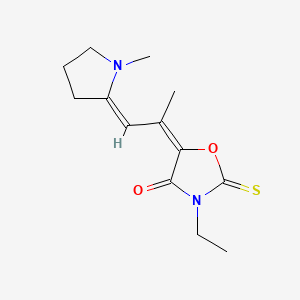 3-Ethyl-5-(1-methyl-2-(1-methyl-2-pyrrolidinylidene)ethylidene)-2-thioxooxazolidin-4-one