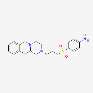 molecular formula C21H27N3O2S B12711497 Benzenamine, 4-((3-(1,3,4,6,11,11a-hexahydro-2H-pyrazino(1,2-b)isoquinolin-2-yl)propyl)sulfonyl)- CAS No. 115041-59-3