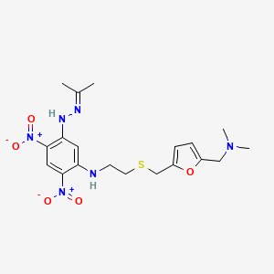 2-Propanone, (5-((2-(((5-((dimethylamino)methyl)-2-furanyl)methyl)thio)ethyl)amino)-2,4-dinitrophenyl)hydrazone