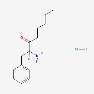 molecular formula C14H22ClNO B12711500 (+-)-2-Amino-1-phenyl-3-octanone hydrochloride CAS No. 153788-03-5