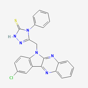 3H-1,2,4-Triazole-3-thione, 2,4-dihydro-5-((9-chloro-6H-indolo(2,3-b)quinoxalin-6-yl)methyl)-4-phenyl-