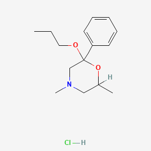 molecular formula C15H24ClNO2 B12711563 4,6-Dimethyl-2-phenyl-2-propoxymorpholine hydrochloride CAS No. 124497-84-3