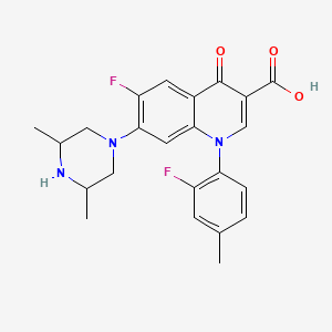 molecular formula C23H23F2N3O3 B12711574 3-Quinolinecarboxylic acid, 7-(3,5-dimethyl-1-piperazinyl)-6-fluoro-1-(2-fluoro-4-methylphenyl)-1,4-dihydro-4-oxo- CAS No. 164662-50-4