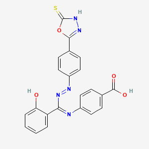 molecular formula C22H15N5O4S B12711576 Benzoic acid, 4-((((4-(4,5-dihydro-5-thioxo-1,3,4-oxadiazol-2-yl)phenyl)azo)(2-hydroxyphenyl)methylene)amino)- CAS No. 134895-15-1