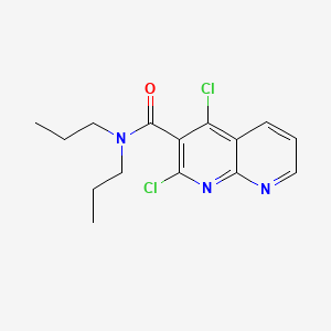 molecular formula C15H17Cl2N3O B12711577 1,8-Naphthyridine-3-carboxamide, 2,4-dichloro-N,N-dipropyl- CAS No. 156991-90-1