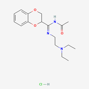 Acetamide, N-(((2-(diethylamino)ethyl)amino)(2,3-dihydro-1,4-benzodioxin-2-yl)methylene)-, monohydrochloride