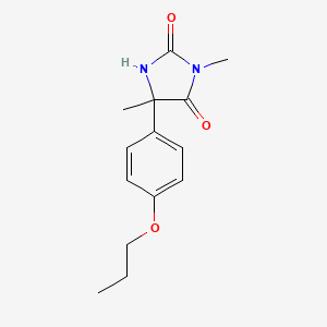 molecular formula C14H18N2O3 B12711634 3,5-Dimethyl-5-(4-propoxyphenyl)-2,4-imidazolidinedione CAS No. 134721-57-6