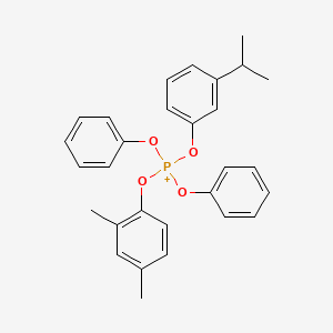 molecular formula C29H30O4P+ B12711677 (2,4-Dimethylphenoxy)-diphenoxy-(3-propan-2-ylphenoxy)phosphanium 