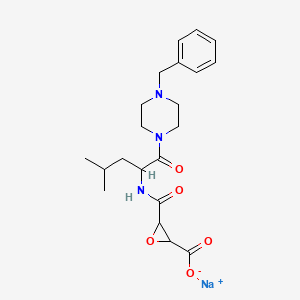 Oxiranecarboxylic acid, 3-(((3-methyl-1-((4-(phenylmethyl)-1-piperazinyl)carbonyl)butyl)amino)carbonyl)-, monosodium salt