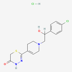 4H-1,3,4-Thiadiazin-5(6H)-one, 2-(1-(2-(4-chlorophenyl)-2-hydroxyethyl)-1,2,3,6-tetrahydro-4-pyridinyl)-, monohydrochloride