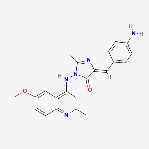 4H-Imidazol-4-one, 3,5-dihydro-5-((4-aminophenyl)methylene)-3-((6-methoxy-2-methyl-4-quinolinyl)amino)-2-methyl-