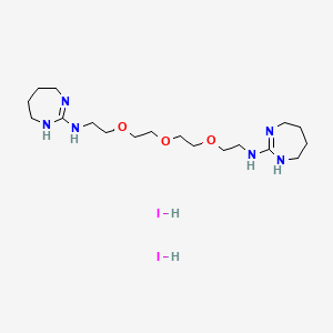 1H-1,3-Diazepin-2-amine, N,N'-(oxybis(2,1-ethanediyloxy-2,1-ethanediyl))bis(4,5,6,7-tetrahydro-, dihydriodide