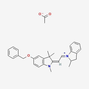 2-(2-(2,3-Dihydro-2-methyl-1H-indol-1-yl)vinyl)-1,3,3-trimethyl-5-(phenylmethoxy)-3H-indolium acetate