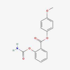 Benzoic acid, 2-((aminocarbonyl)oxy)-, 4-methoxyphenyl ester