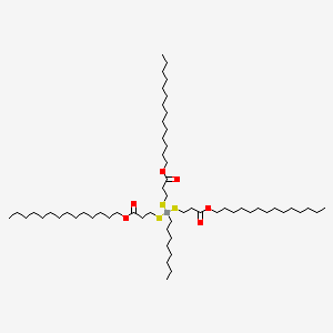 Tetradecyl 5-octyl-9-oxo-5-((3-oxo-3-(tetradecyloxy)propyl)thio)-10-oxa-4,6-dithia-5-stannatetracosanoate