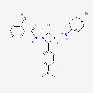 Benzamide, N-(3-(((4-bromophenyl)amino)methyl)-3-chloro-2-(4-(dimethylamino)phenyl)-4-oxo-1-azetidinyl)-2-hydroxy-