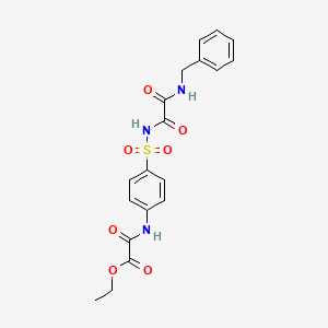 Acetic acid, oxo((4-(((oxo((phenylmethyl)amino)acetyl)amino)sulfonyl)phenyl)amino)-, ethyl ester