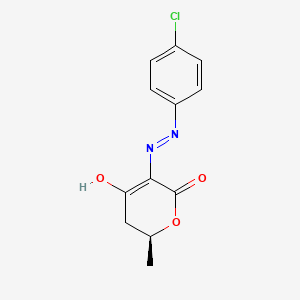 molecular formula C12H11ClN2O3 B12712182 2H-Pyran-2,3,4-trione, 6-methyl-, 3-((4-chlorophenyl)hydrazone) CAS No. 78242-72-5