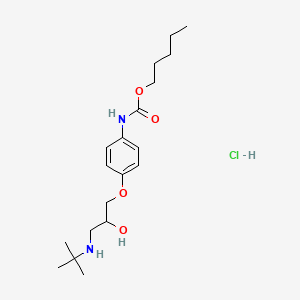 Carbamic acid, (4-(3-((1,1-dimethylethyl)amino)-2-hydroxypropoxy)phenyl)-, pentyl ester, monohydrochloride