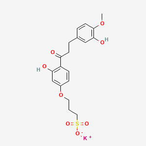 1-Propanesulfonic acid, 3-(3-hydroxy-4-(3-(3-hydroxy-4-methoxyphenyl)-1-oxopropyl)phenoxy)-, monopotassium salt