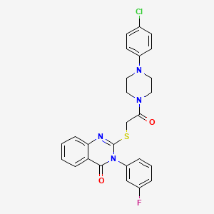 Piperazine, 1-(4-chlorophenyl)-4-(((3-(3-fluorophenyl)-3,4-dihydro-4-oxo-2-quinazolinyl)thio)acetyl)-