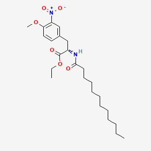 DL-Tyrosine, O-methyl-3-nitro-N-(1-oxododecyl)-, ethyl ester