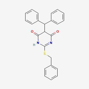 4,6(1H,5H)-Pyrimidinedione, 5-(diphenylmethyl)-2-((phenylmethyl)thio)-