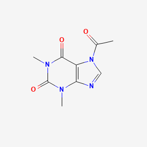 molecular formula C9H10N4O3 B12712492 7-Acetyltheophylline CAS No. 3056-19-7