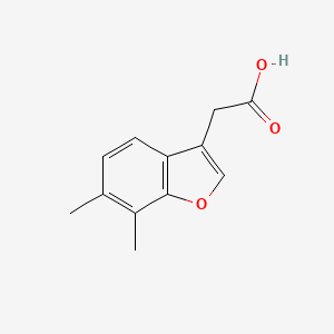 molecular formula C12H12O3 B1271257 (6,7-二甲基-1-苯并呋喃-3-基)乙酸 CAS No. 610277-17-3