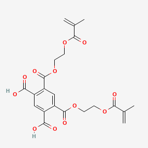 molecular formula C22H22O12 B12713246 1,5-Bis(2-((2-methyl-1-oxoallyl)oxy)ethyl) dihydrogen benzene-1,2,4,5-tetracarboxylate CAS No. 83418-61-5